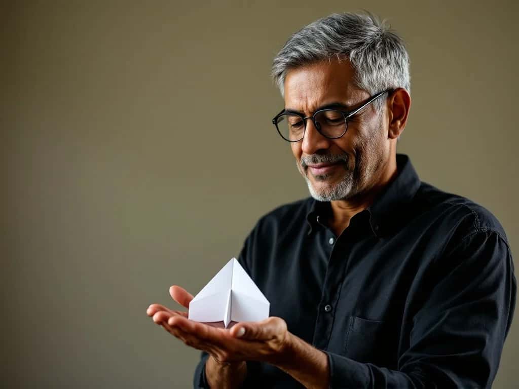 Editorial portrait of a marketer holding a folded paper plane, metaphor for messages that land. Cover for the South African Education Network WhatsApp case study.